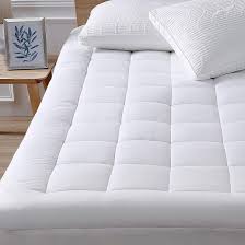 oaskys twin xl mattress pad cover cotton top with stretches to 18 deep pocket fits up to 8 21 cooling white bed topper down alternative twin xl