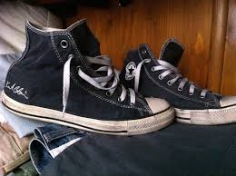 To pay homage to kurt cobain's infatuation with the brand, converse footwear celebrated the music icon by creating the kurt cobain converse collection in black. Converse Kurt Cobain