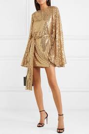 caroline constas anya sequined georgette mini dress in