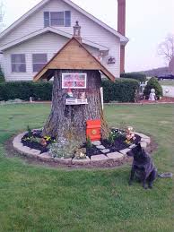 Fairy House From Tree Stump Fairy Tree Houses Fairy Tree Fairy Garden Houses