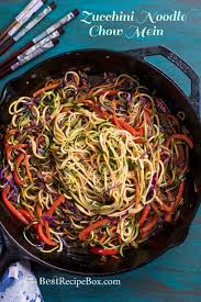 Use the kitchenaid® spiralizer attachment to cut the zucchini into noodles. Zucchini Noodle Chow Mein Recipe Low Carb Zucchini Noodles