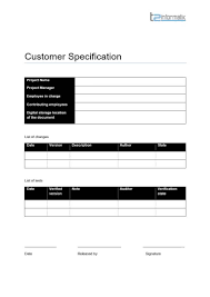 Savesave spec sheet template for later. What Is A Customer Specification Smartpedia T2informatik