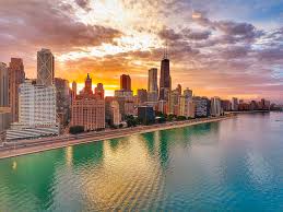 Skyline view of modern building in business district with sunrise at bangkok city, thailand. Chicago Skyline At Sunset Photograph By Tom Mcdonald