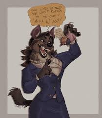 365371 - safe, artist:spooktoons, donald trump, kamala harris, hyena,  mammal, murine, rodent, anthro, clothes, female, harsher in hindsight,  male, politician, politics, size difference, size play, suit - Furbooru