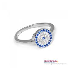 Nazar Boncuklu 925 Ayar Gumus Yuzuk 925 Ayar Gumus Yuzuk Modelleri Arasinda Safir Mavisi Ve Elmas Isiltili Yuksek Kalite Kubi Jewelry Rings Engagement Rings