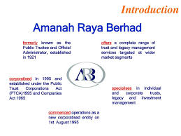 Penelitian ini berjudul analisispendapatanpetanipadi di desa sungai ambangah kecamatan sungai raya kabupaten kubu raya. Amanah Raya Berhad Wealth Planning The Role Of A R B Ppt Download