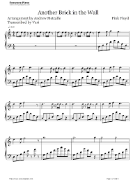 We don't need no education. Another Brick In The Wall Pink Floyd Stave Preview