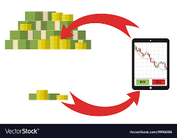 Tablet Smartphone With Stock Chart And Pack Of