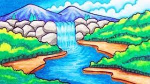 50 gambar pemandangan gunung dan air terjun yang mudah digambar terbaik koleksi gambar pemandangan. Cara Menggambar Pemandangan Air Terjun Yang Mudah Gambar Pemandangan Yang Simpel Youtube