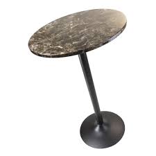 Cora Pub Table Bar Height Round Faux Marble Top Black Base Round Pub Table Pub Table High Table