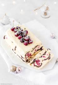 This creamy snickerdoodle ice cream with chunks of sugar cookies, snickerdoodles and festive sprinkles is a holiday favorite! Raspberry Chocolate Semifreddo Dessert Cake Ice Cream Christmas Dessert Holidays Wholesome Patisserie
