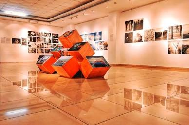 Exhibition halls at the State Gallery of Fine Art, AI generated