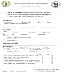 Maybe you would like to learn more about one of these? Health Declaration Form Philippines Haeltho