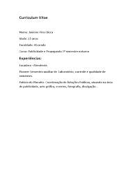 Ferramentas para diferentes modelos de curriculum vitae. Curriculum Vitae Mana Artes Decorativas Esfera Publica