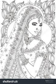 Beautiful Indian Woman Zendala Coloring Page Shutterstock 477153724 Coloring Books Coloring Pages Adult Coloring Pages