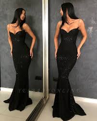 Black And Silver Prom Dresses Sheath Spaghetti Straps Open Back Sequins Black Long Prom Dress Backless Prom Dresses Cheap Prom Dresses Long Prom Dresses Long