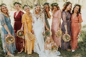 One Fine Day On Instagram Colourful Weddings Seem To Be The Latest Craze And Are Becomi Bohemian Bridesmaid Dress Bohemian Bridesmaid Bridesmaid Dresses Boho