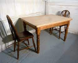 Chunky pine table and chairs. Traditional Victorian Scrub Top Pine Kitchen Table At 1stdibs