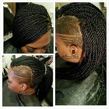 Senegalese Twist Shaved Side Senegalese Twist Hairstyles Hair Styles Braids With Shaved Sides