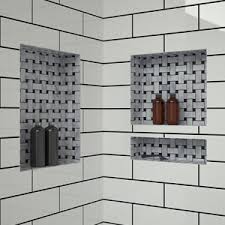 They have a 1/4″ underlayment kit that includes five 2x4x1/4″ panels and a tube of their sealant (plus. Amazon Com Redi Niche Double Recessed Shower Shelf Black Two Inner Shelves With Divider 16 Inch Width X 20 Inch Height X 4 Inch Depth Home Improvement