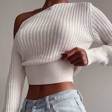 Collection by hettie erasmus • last updated 7 weeks ago. Short Knit Top With Long Sleeves And Open Shoulder New Style Princess