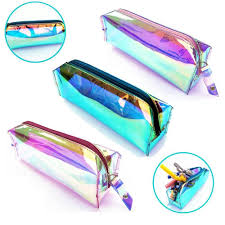 2017 Hologram Color Mini Pencil Case Zip Pouch Makeup Cosmetic Storage Bag Q Leather Cosmetic Bag Cosmetic Storage Bags Pencil Bags