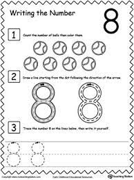 learn to count and write number 8 writing numbers preschool worksheets 