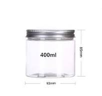89mm 400ml 13.4oz empty clear round pet plastic jar with ...