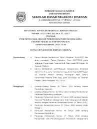 Surat keputusan psb pesantren moder. Sk Penetapan Hasil Ppdb 2017 Sd