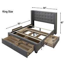 Our twin beds are also available in full, queen, and king sizes to suit the dimensions of your amish bedroom set. Strick Bolton Roth Grey Linen Wingback Storage Bed Overstock 20133191
