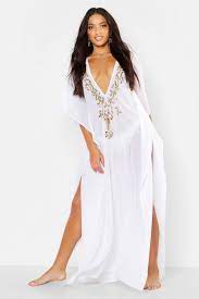 Women S Embellished Maxi Beach Kaftan Boohoo Uk Beach Kaftan Lace Beach Dress Beach Maxi Dress