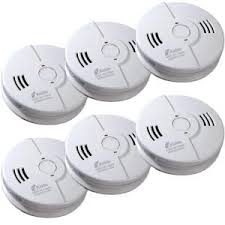 Help protect your home by investing in a smoke detector and fire alarm. Kidde Code One Battery Operated Smoke And Carbon Monoxide Combination Detector With Voice Warning 6 Pack 21006974 The Home Depot Battery Operated Smoke And Carbon Monoxide Detectors Green Led Lights