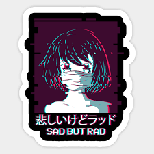Pin by izunol on art inspo aesthetic anime kawaii anime. Sad But Rad Anime Girl Japan Aesthetic Gift Sad But Rad Sticker Teepublic