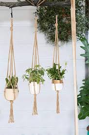 From hanging shelf gardens to woven hanging planters, find a decor accent piece that suits your style and greenery here. Patio Lawn Garden Handmade Indoor Outdoor Hanging Planter Plant Holder Timeyard Macrame Plant Hangers Set Of 3 Modern Boho Home Decor Hanging Planters