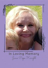 It is with great sadness to inform you of the passing of Ms. Jane Pope  Knight. She was a beloved teacher at Danville-Neel for many years. She was  loved by her Enon