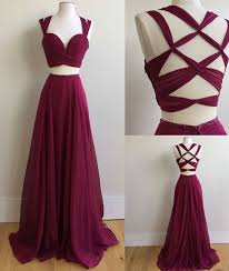 Burgundy Two Pieces Long Prom Dress Burgundy Evening Dress Burgundy Prom Dress Formal Dresses For Teens Prom Dresses For Teens