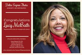 Delta Sigma Theta salutes our own! Congratulations Lucy McBath, who will  represent the 6th Congressional District of Georgia. She joins fellow Delta  members Joyce Beatty (D-OH), Yvette Clark (D-NY), Val Demings (D-FL),