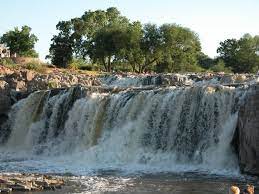 It is strange to see a waterfall in the great plains, but there it is. Falls Of The Big Sioux River Sioux Falls