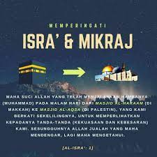 Diharapkan supaya kita dapat mengambil iktibar tentang peristiwa bersejarah dan menghayati. Salam Israk Mikraj 1440h