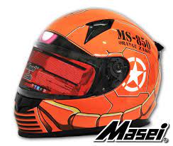 Masei 850 Orange Zaku Gundam Icon Harley Full Face Dot Scooter Motorcycle Helmet Scooter Motorcycle Motorcycle Helmets Helmet
