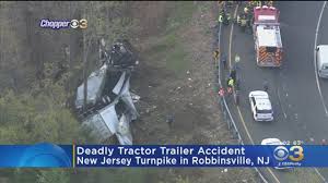 The accident closed down at least two lanes, which were later reopened. Driver Dead After Tractor Trailer Crash On New Jersey Turnpike Youtube