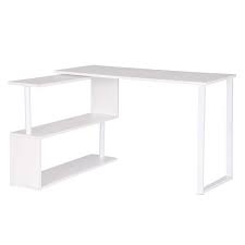 Ebay eckschreibtisch weiß mit schwarz dekor. Schreibtisch Arbeitstisch Mit Ablagen Mdf Woltu Eu
