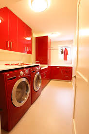 Book a session with red room studios and experience the best of cali's recording studios. Red Laundry Room Contemporary Laundry Room Edmonton By Habitat Studio Houzz Au