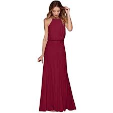 Abito in georgette di seta. Vestito Donna Elegante Cerimonia Chiffon Prom Serata Lungo Abito Senza Maniche Spiaggia Sera Maxi Abito Sera E Cerimonia Abbigliamento Bepco Ee