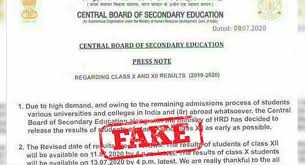 Follow us to be the first to recieve the latest news regarding #cbse from different news agencies. Cbse To Declare Class 10 12 Results On July 11 13 Board Says Fake News
