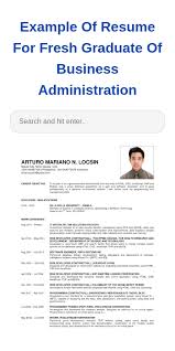 This resume example is for a recent college graduate (or college senior) looking for a job in finance or consulting. Sample Resume For Business Administration Fresh Graduate 20 Guides Examples