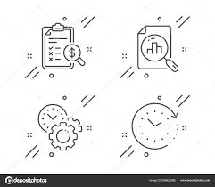 Time Management Analytics Graph And Accounting Report Icons