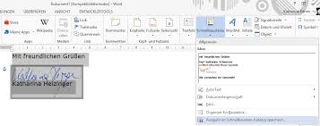 Word zeigt ihren kommentar in einer sprechblase am rand des dokuments an. Ihre Unterschrift Als Word Schnellbaustein Soprani Software