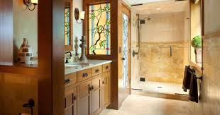 Craftsman style bathroom designs feature rich custom wood vanities, handcrafted stone or woodwork, beautiful tile and elegant lighting. Tile By Style The Roots Of A Craftsman Bathroom Fireclay Tile
