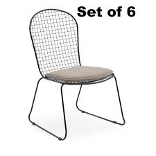 Belham Living Ashlin Wire Outdoor Stacking Dining Chair Set Of 6 Walmart Com Stacking Dining Chair Dining Chairs Dining Chair Set